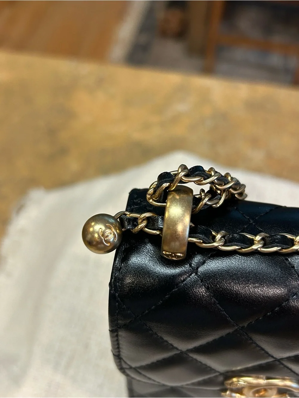 CHANEL Black Quilted Calf Leather Matelasse Cocomark Chain Bag